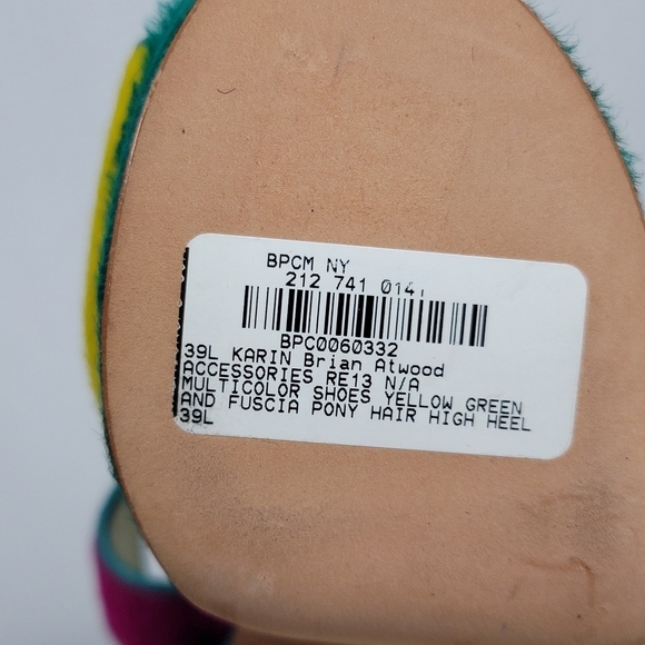 Brian Atwood Karin Multicolor Pony Hair Platform High Heel Sandal Shoes Size 39 - Picture 5 of 13